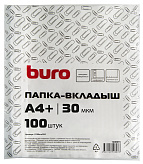 Файл-вкладыш A4+ вертикальный 30 мкм, (1уп/100 шт) глянцевый Buro