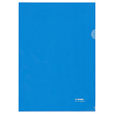 Папка-уголок, А4, 180мкм, прозрачная синяя СТАММ