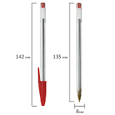 Ручка шариковая STAFF "Basic Budget BP-04", КРАСНАЯ, линия письма 0,5 мм, с штрихкодом