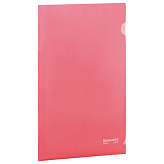 Папка-уголок жесткая BRAUBERG красная 0,15мм, 221640